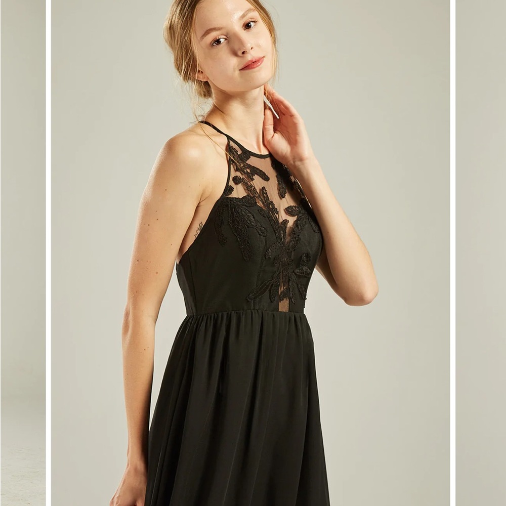 Lilac Bridesmaid Dress Chiffon Lace A Line